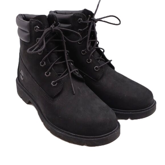 Timberland Linden Woods Women's Black Nubuck Leather Combat Boots Waterproof - Picture 1 of 9